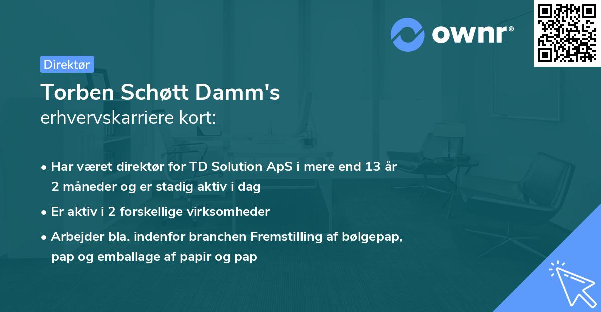 Torben Schøtt Damm's erhvervskarriere kort