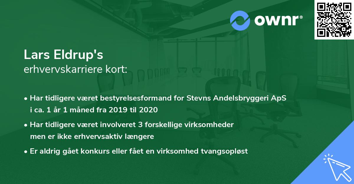 Lars Eldrup's erhvervskarriere kort