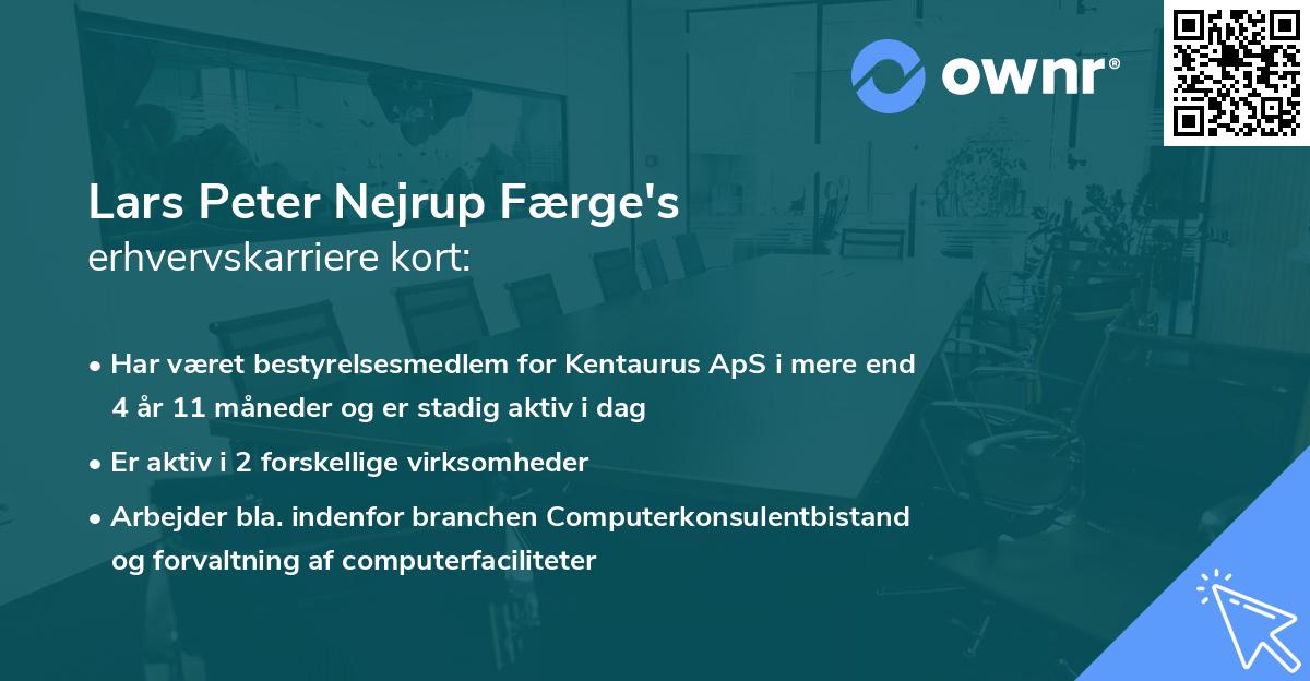 Lars Peter Nejrup Færge's erhvervskarriere kort