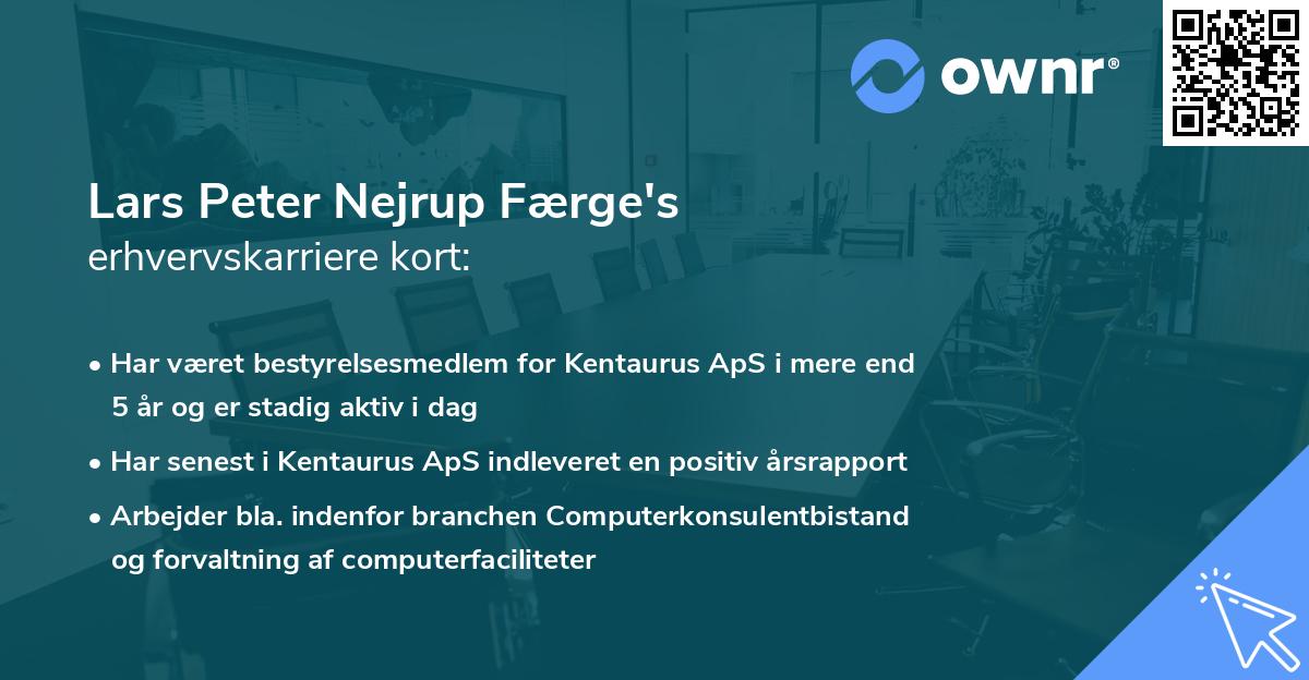 Lars Peter Nejrup Færge's erhvervskarriere kort