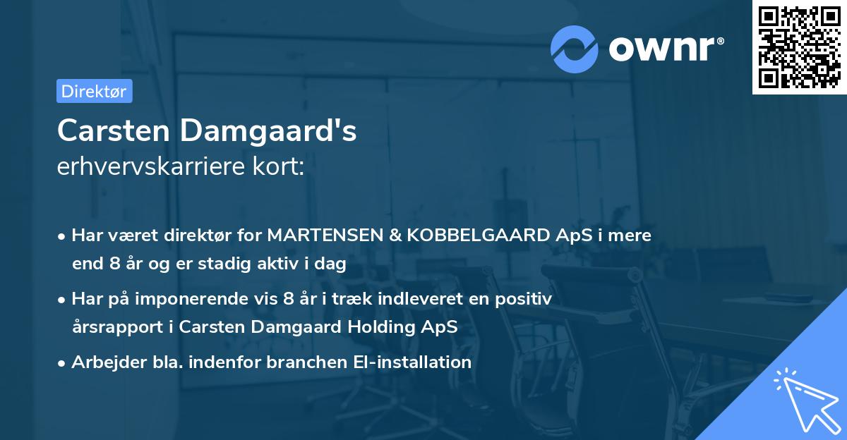 Carsten Damgaard's erhvervskarriere kort
