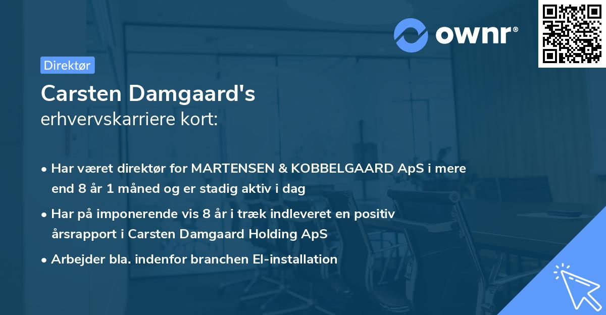 Carsten Damgaard's erhvervskarriere kort