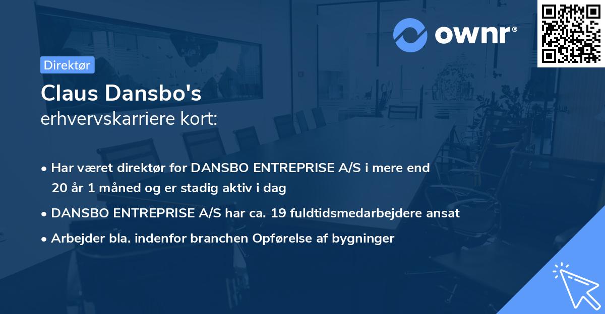Claus Dansbo's erhvervskarriere kort