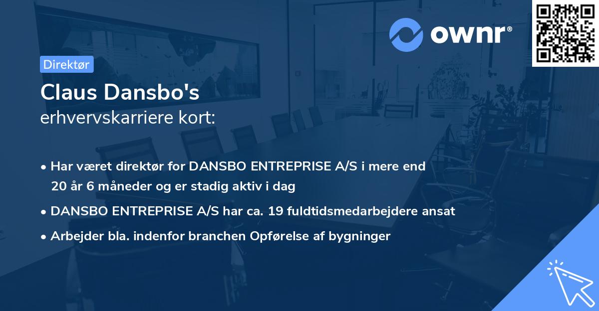 Claus Dansbo's erhvervskarriere kort