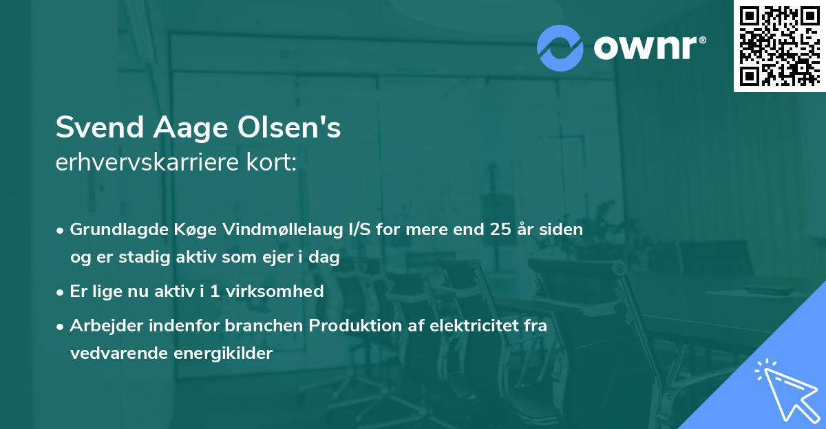 Svend Aage Olsen's erhvervskarriere kort