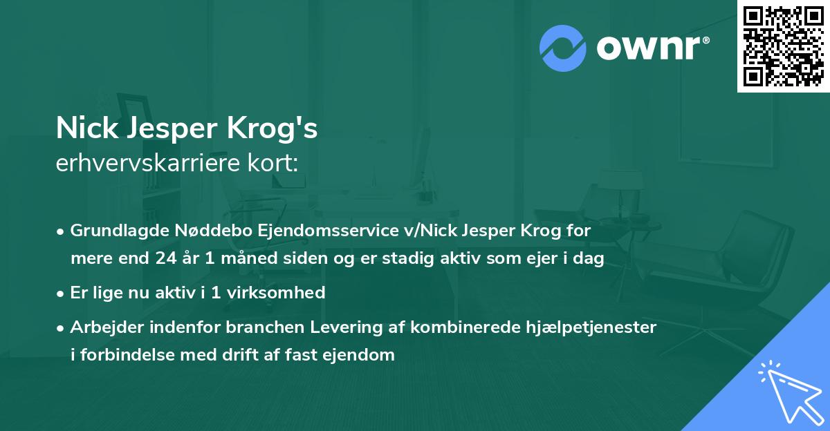 Nick Jesper Krog's erhvervskarriere kort