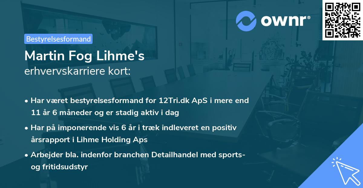 Martin Fog Lihme's erhvervskarriere kort