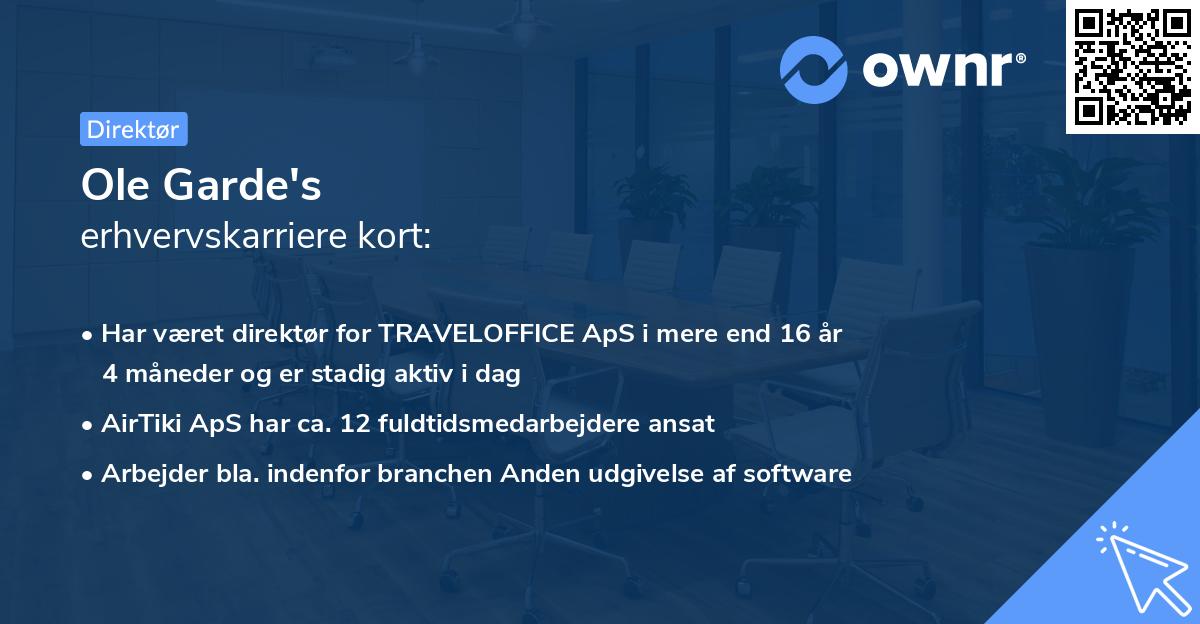 Ole Garde's erhvervskarriere kort