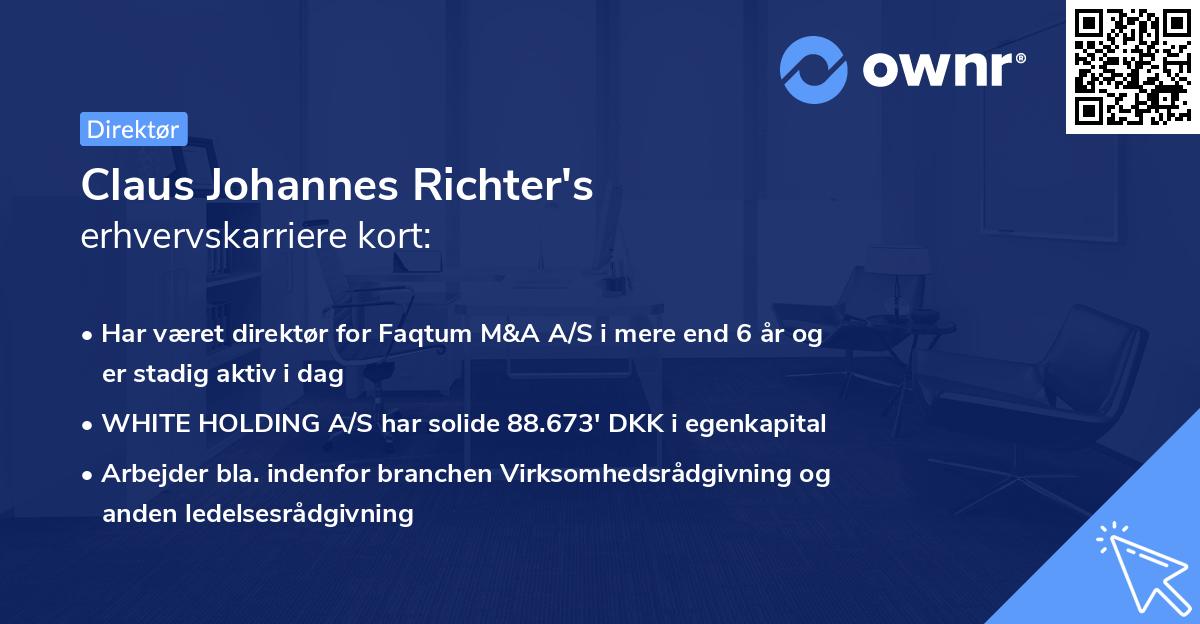 Claus Johannes Richter's erhvervskarriere kort