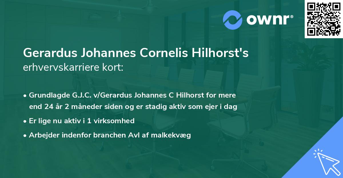 Gerardus Johannes Cornelis Hilhorst's erhvervskarriere kort