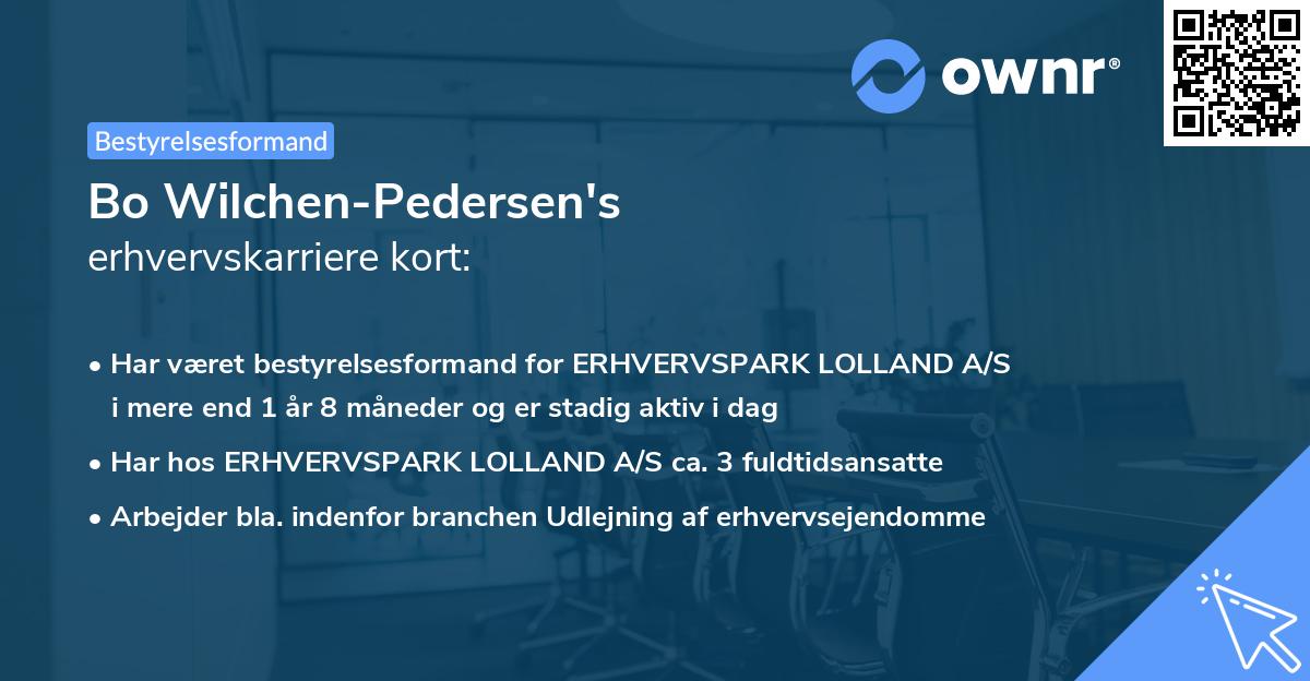 Bo Wilchen-Pedersen's erhvervskarriere kort