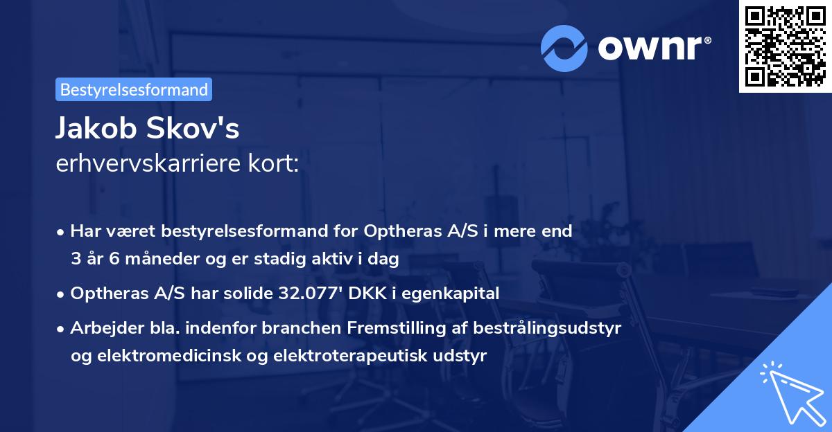 Jakob Skov's erhvervskarriere kort
