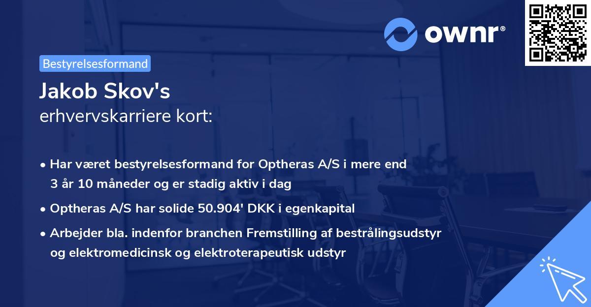 Jakob Skov's erhvervskarriere kort
