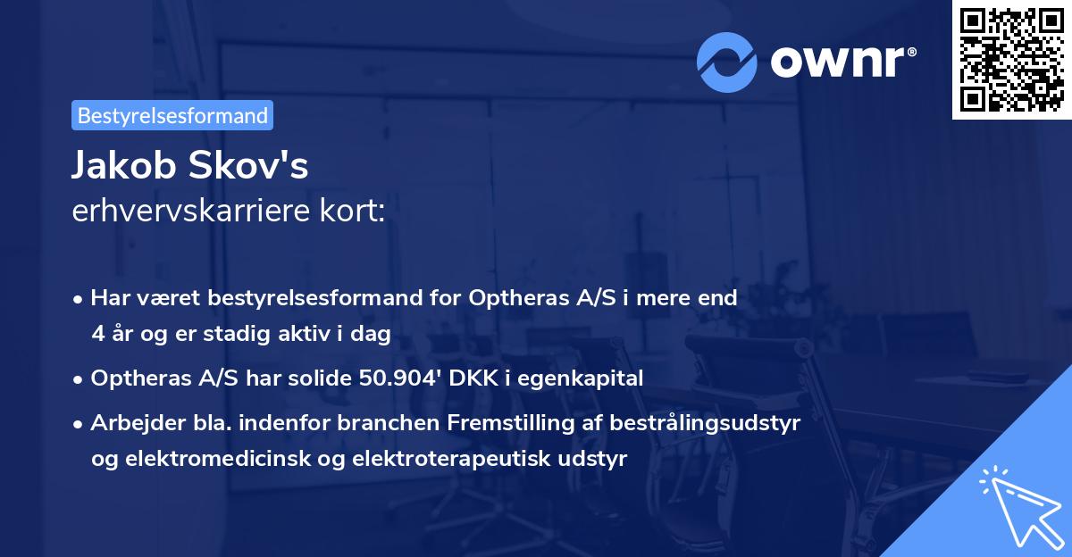 Jakob Skov's erhvervskarriere kort