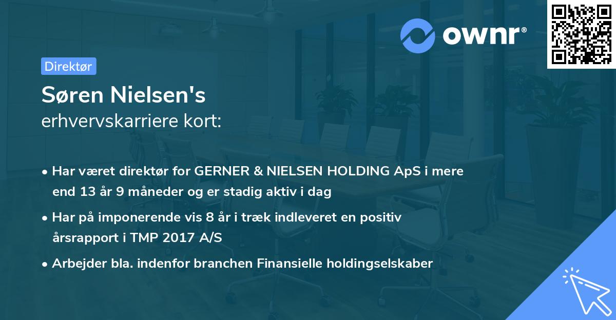 Søren Nielsen's erhvervskarriere kort