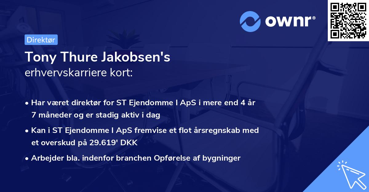 Tony Thure Jakobsen's erhvervskarriere kort