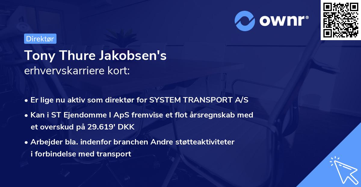 Tony Thure Jakobsen's erhvervskarriere kort