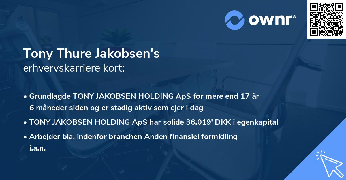 Tony Thure Jakobsen's erhvervskarriere kort
