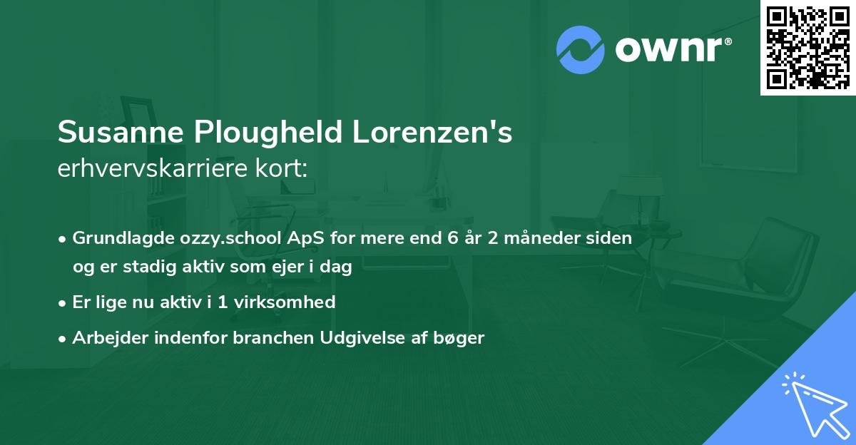 Susanne Plougheld Lorenzen's erhvervskarriere kort