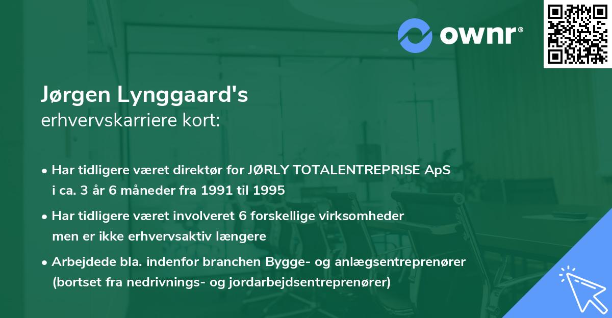 Jørgen Lynggaard's erhvervskarriere kort