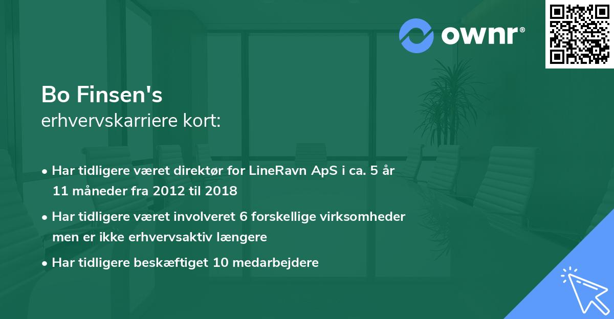 Bo Finsen's erhvervskarriere kort