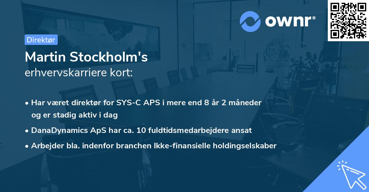 Martin Stockholm's erhvervskarriere kort