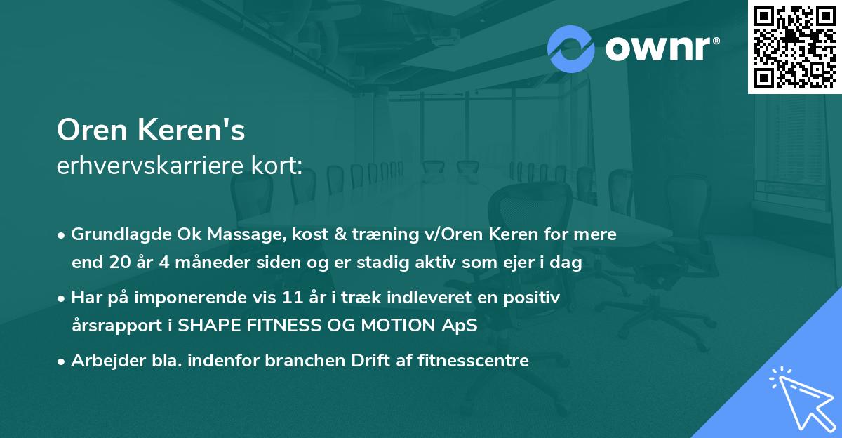 Oren Keren's erhvervskarriere kort