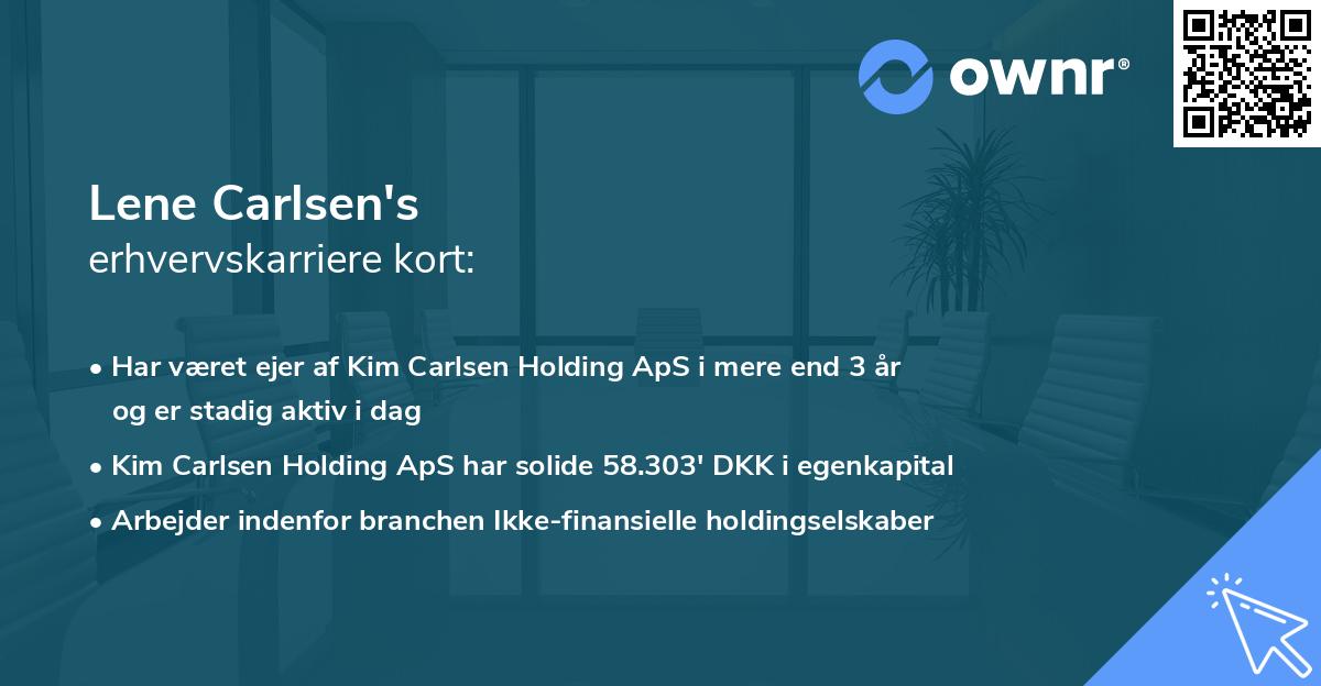 Lene Carlsen's erhvervskarriere kort
