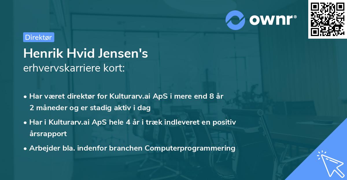 Henrik Hvid Jensen's erhvervskarriere kort