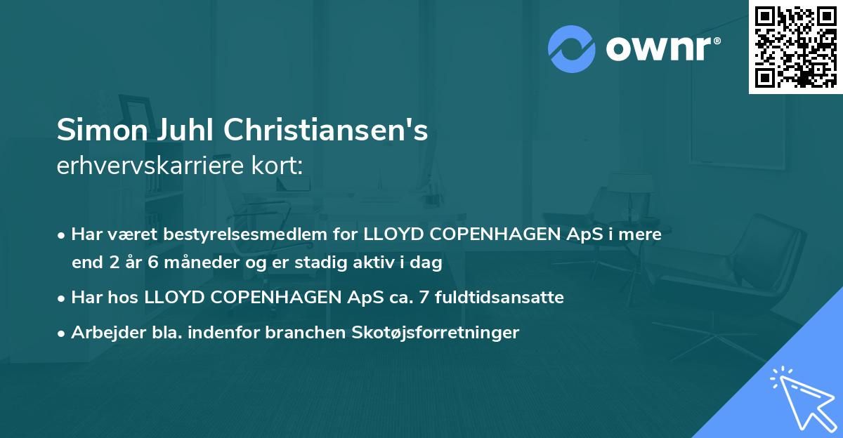 Simon Juhl Christiansen's erhvervskarriere kort