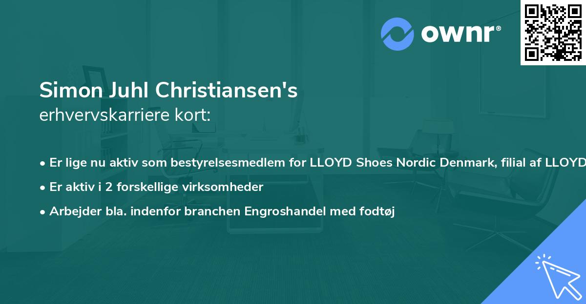 Simon Juhl Christiansen's erhvervskarriere kort