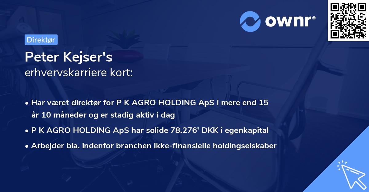 Peter Kejser's erhvervskarriere kort