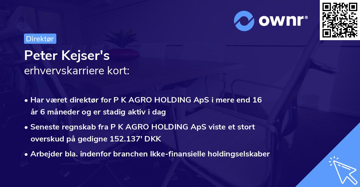 Peter Kejser's erhvervskarriere kort