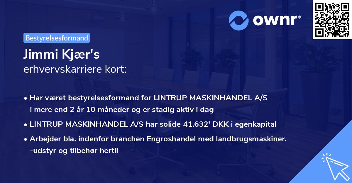 Jimmi Kjær's erhvervskarriere kort