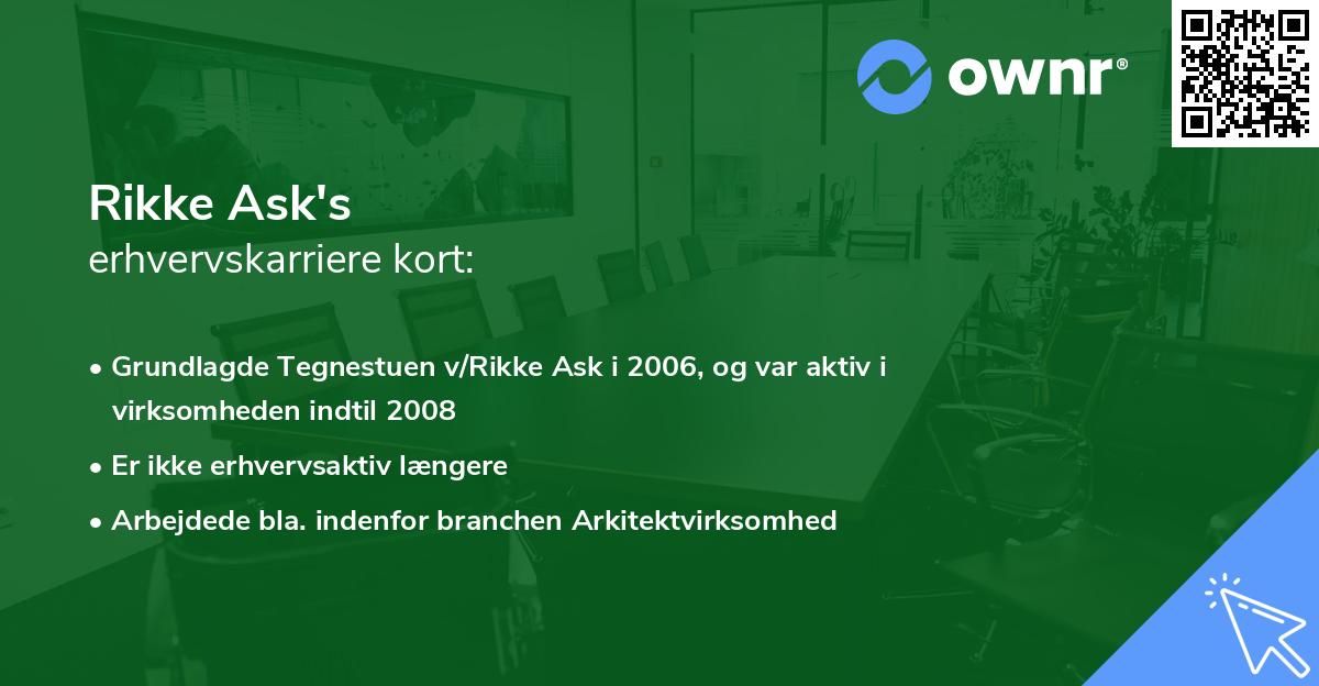 Rikke Ask's erhvervskarriere kort
