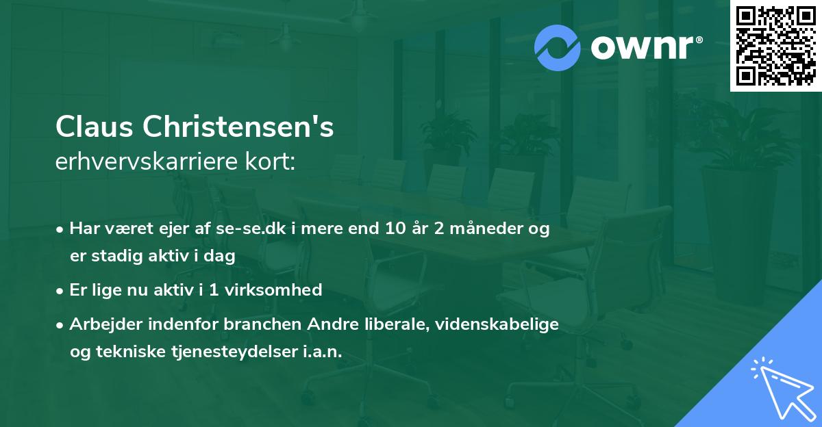 Claus Christensen's erhvervskarriere kort