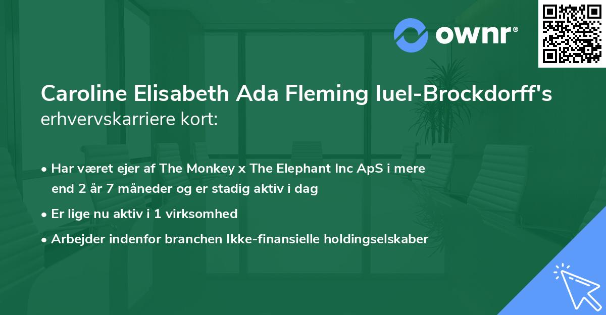Caroline Elisabeth Ada Fleming Iuel-Brockdorff's erhvervskarriere kort