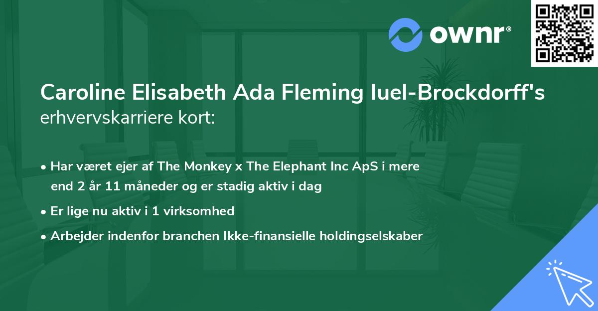 Caroline Elisabeth Ada Fleming Iuel-Brockdorff's erhvervskarriere kort