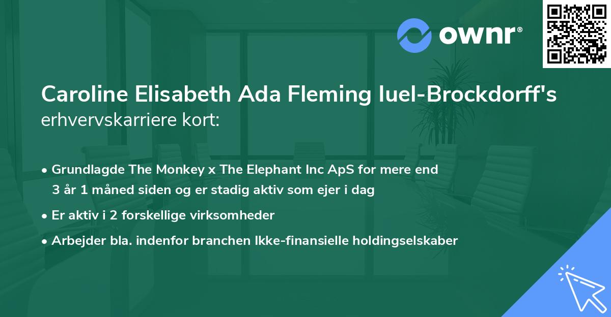 Caroline Elisabeth Ada Fleming Iuel-Brockdorff's erhvervskarriere kort