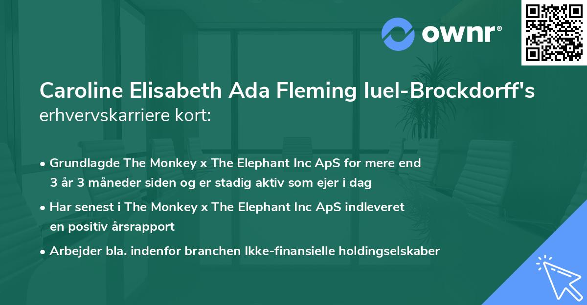 Caroline Elisabeth Ada Fleming Iuel-Brockdorff's erhvervskarriere kort