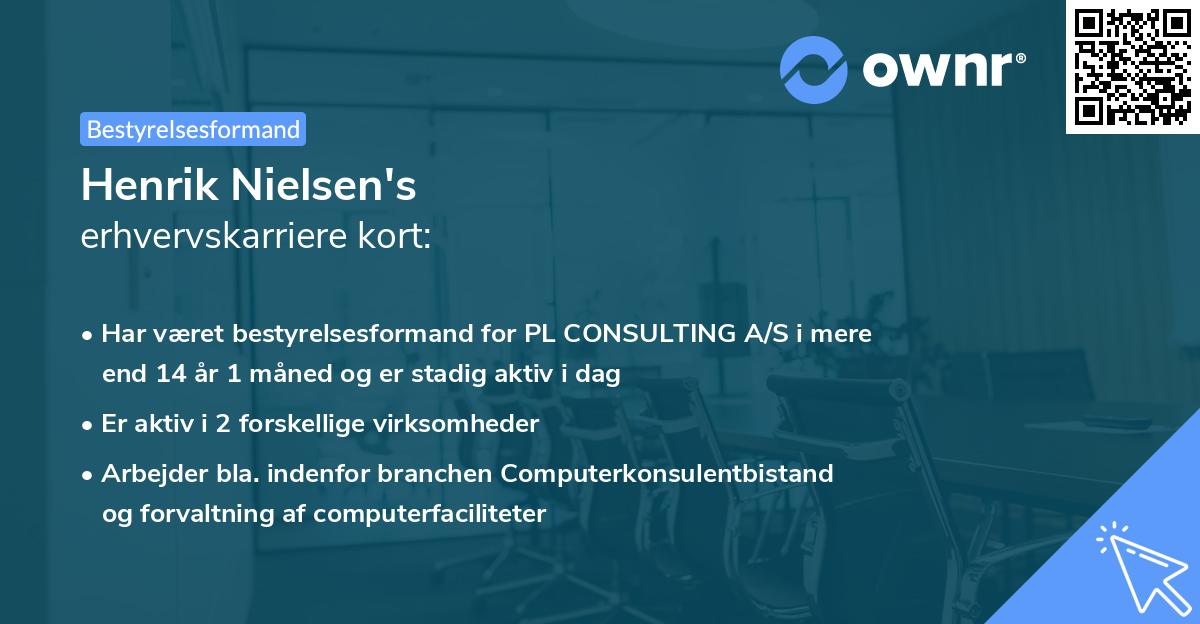 Henrik Nielsen's erhvervskarriere kort
