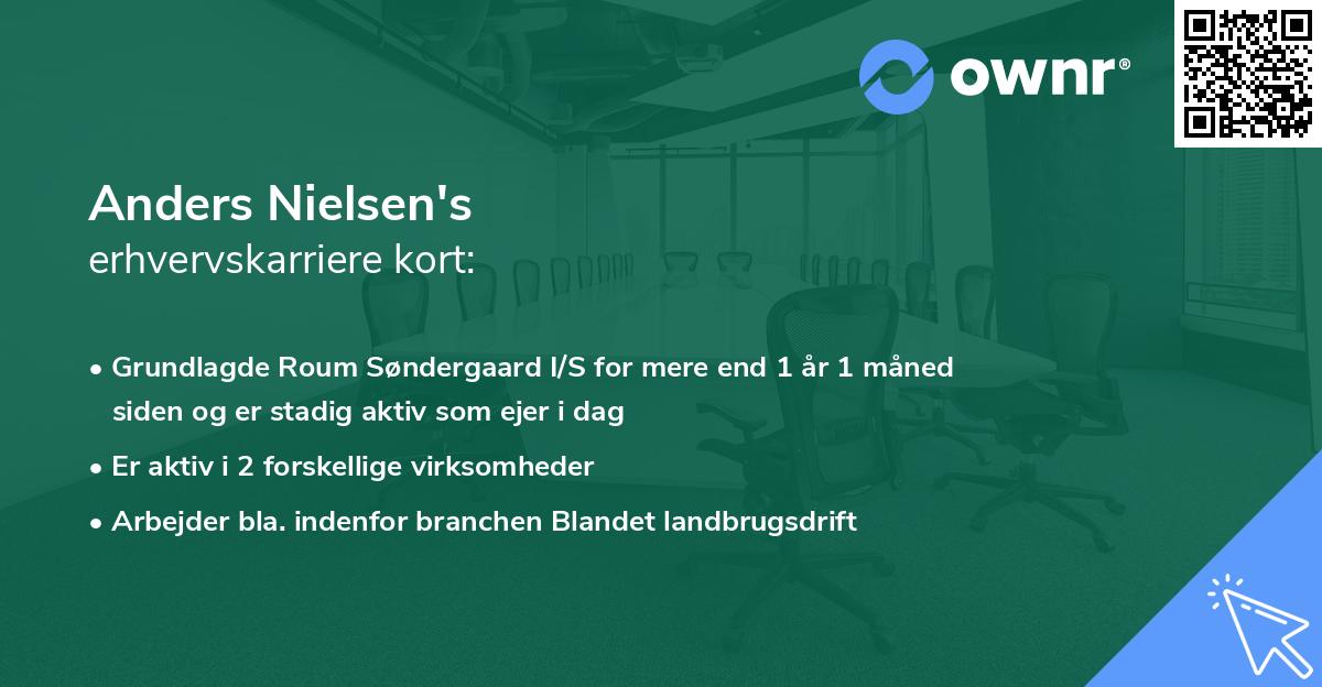 Anders Nielsen's erhvervskarriere kort