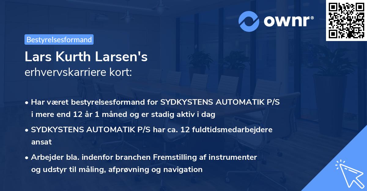 Lars Kurth Larsen's erhvervskarriere kort