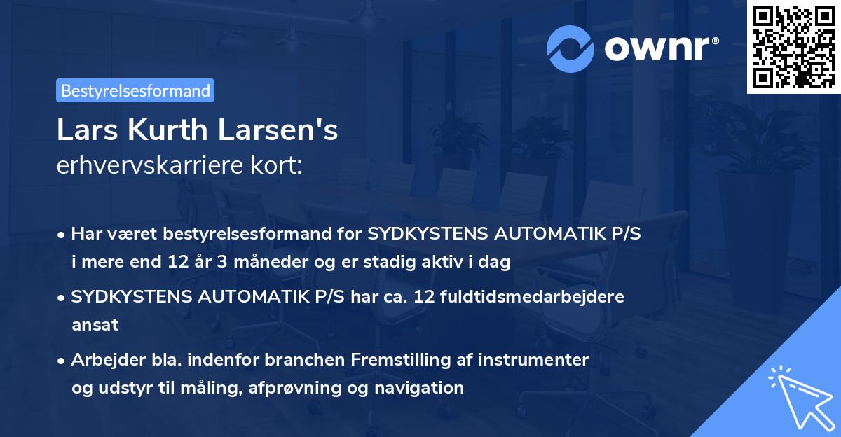 Lars Kurth Larsen's erhvervskarriere kort