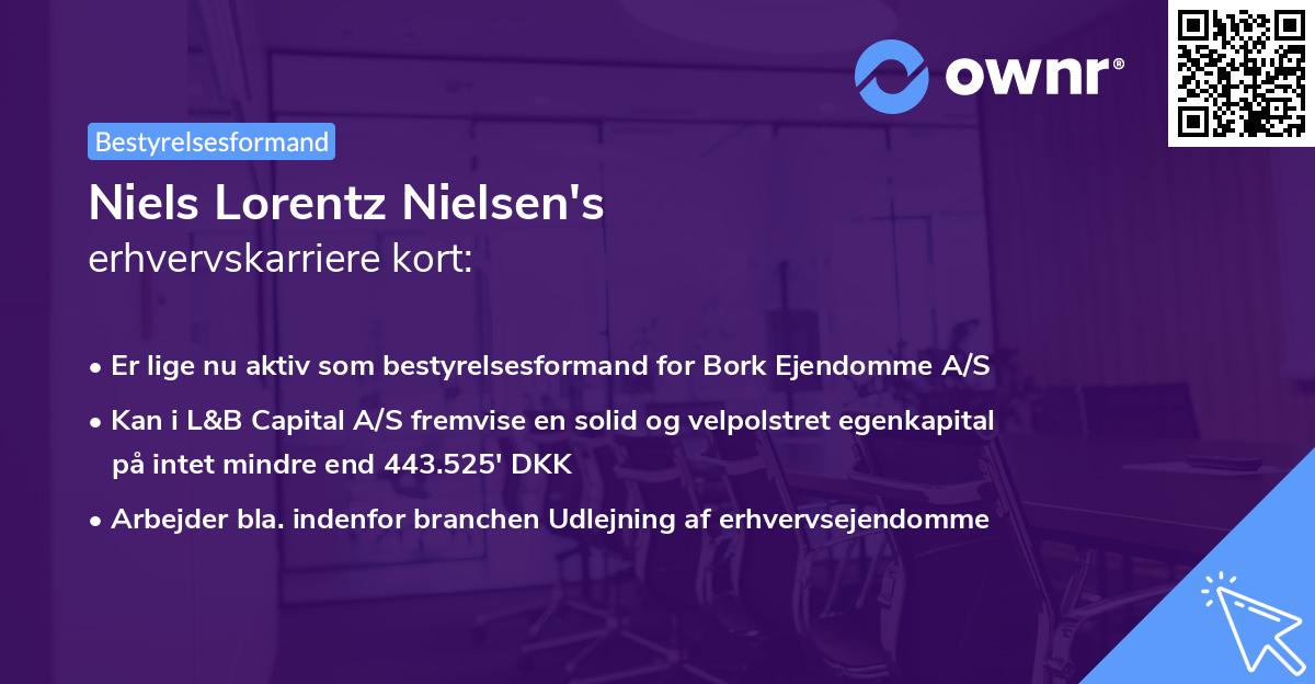 Niels Lorentz Nielsen's erhvervskarriere kort