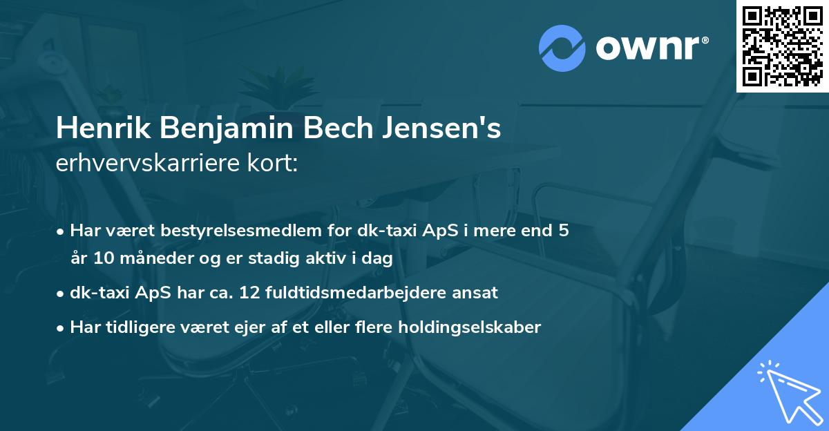 Henrik Benjamin Bech Jensen's erhvervskarriere kort