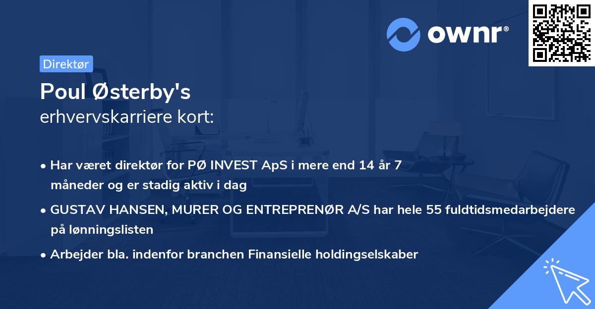 Poul Østerby's erhvervskarriere kort