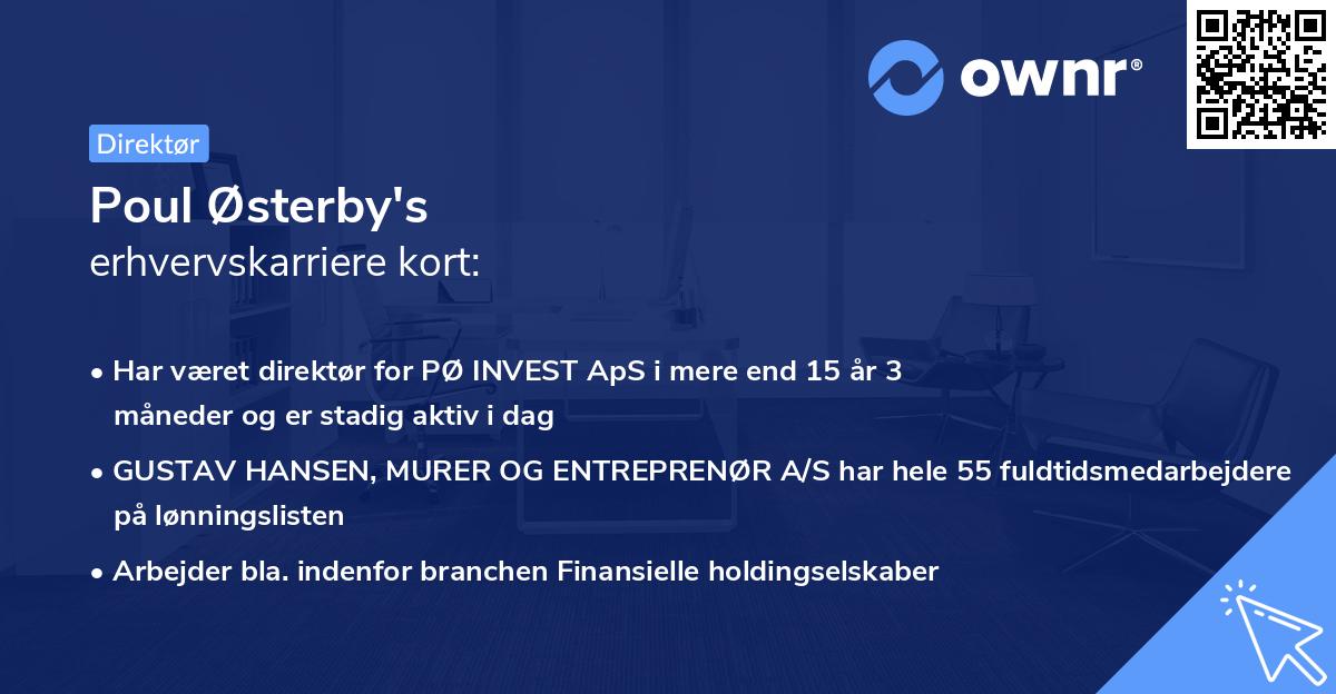 Poul Østerby's erhvervskarriere kort