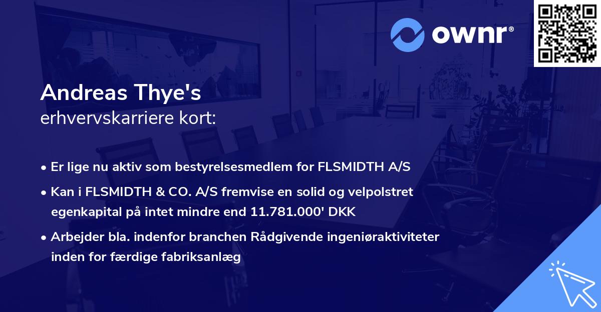 Andreas Thye's erhvervskarriere kort