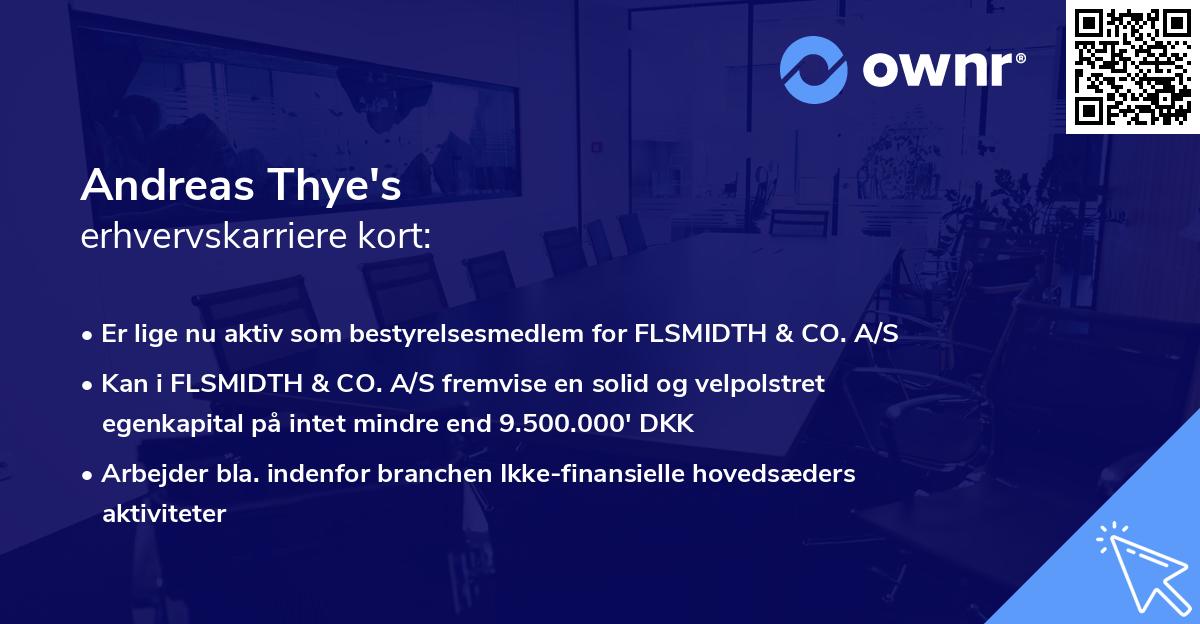 Andreas Thye's erhvervskarriere kort